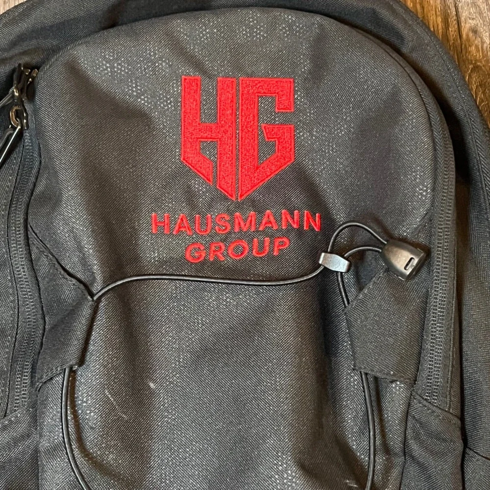 The North Face Groundwork Backpack Black Hausmann Group Logo Laptop Bag